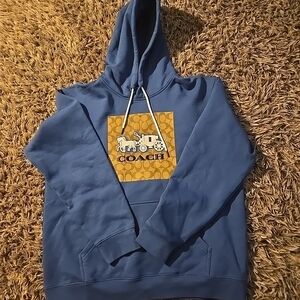 Coach Blue Hoodie with Logo Patch